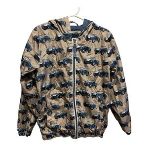 Kids' Tan Rain Jacket with classic Car Print size 6